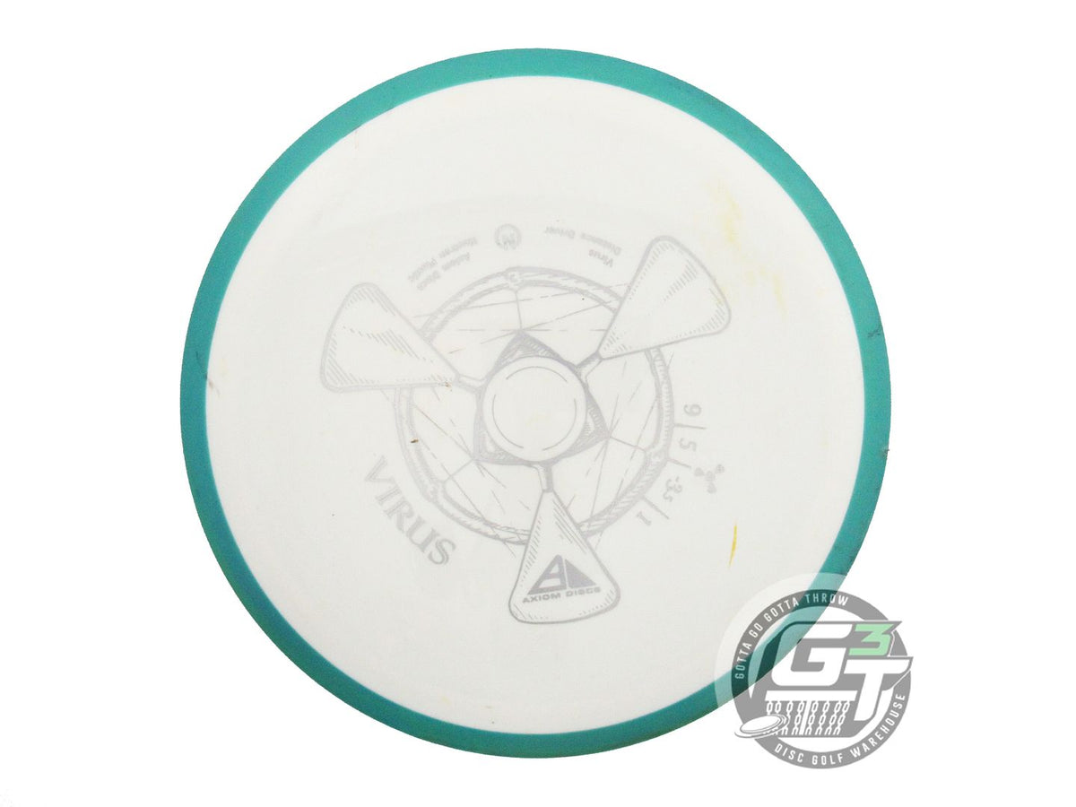 USED Axiom Discs Neutron Virus 166g White Green Rim Distance Driver Golf Disc
