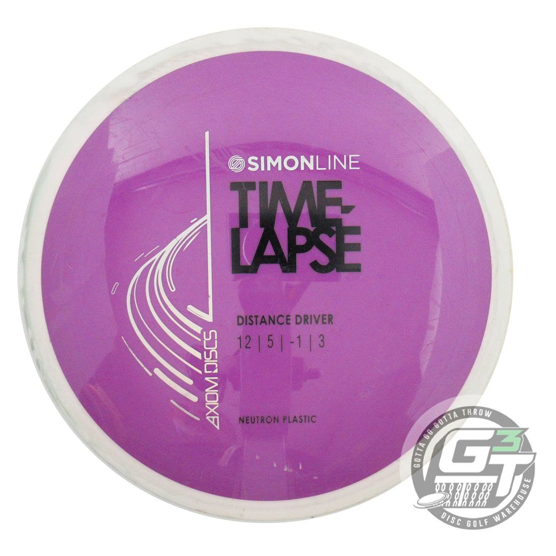 USED Axiom Discs Neutron Time Lapse 172g Purple White Rim Driver Golf Disc