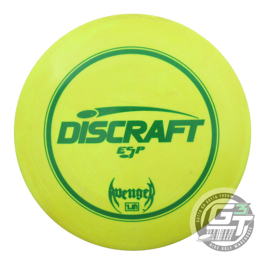 USED Discraft ESP Avenger 173g Yellow Green Stamp PFN Distance Driver Golf Disc