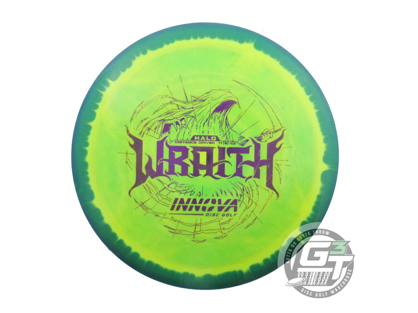 USED Innova Halo Star Wraith 176g Blue-Lime Distance Driver Golf Disc