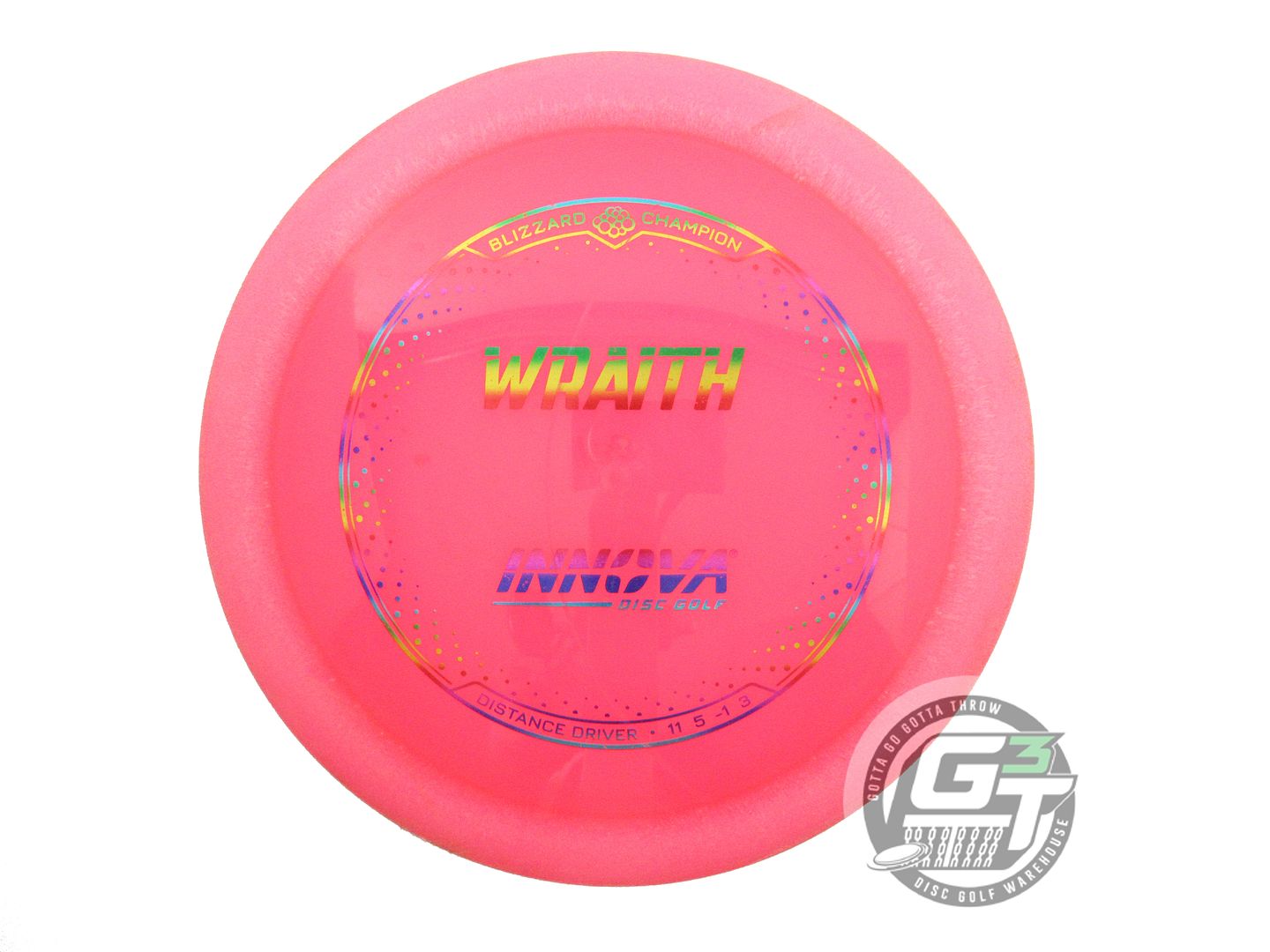 USED Innova Blizzard Wraith 139g Pink Rainbow Foil Distance Driver Golf Disc