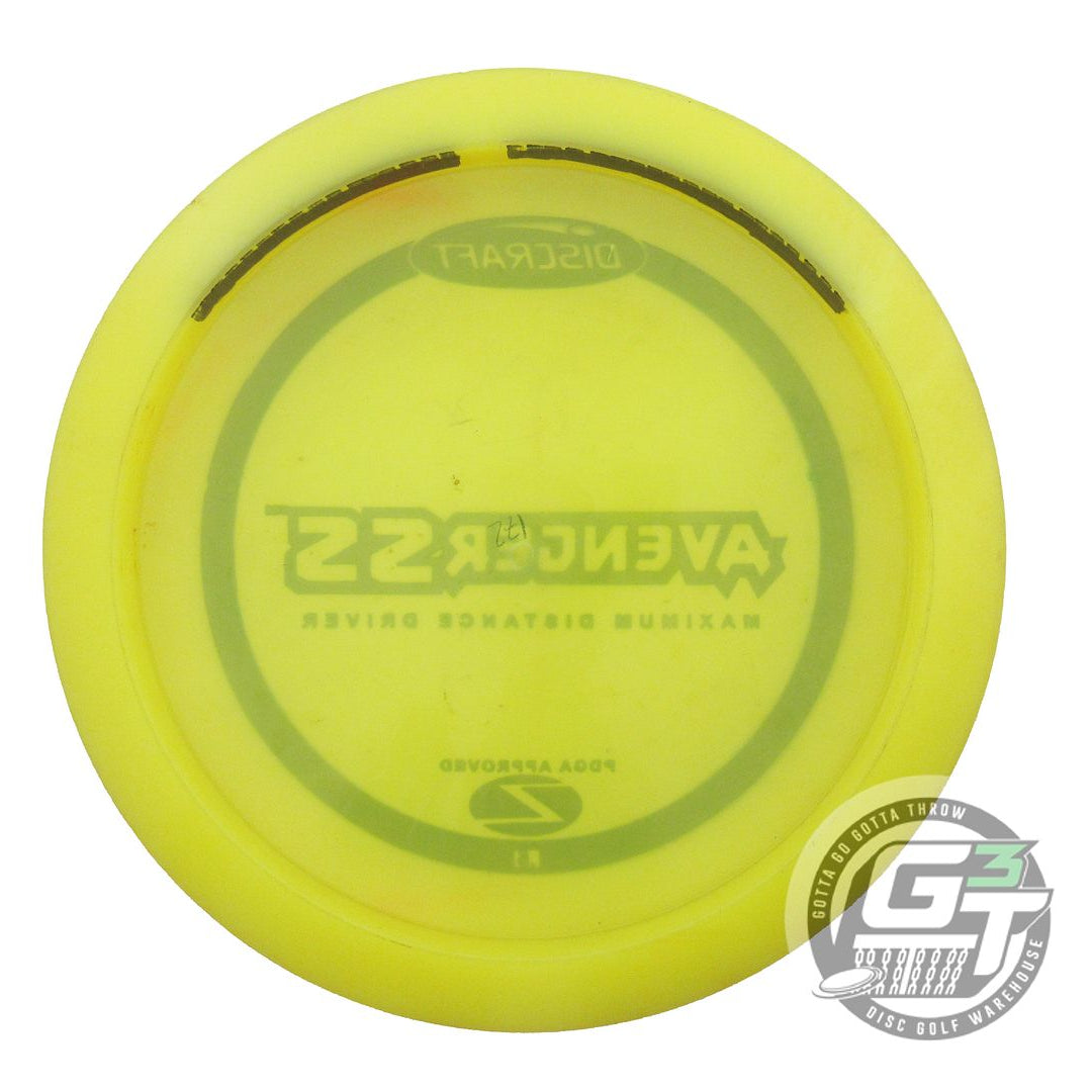 USED Discraft Z Avenger SS 172g Yellow Green Foil PFN Distance Driver Golf Disc