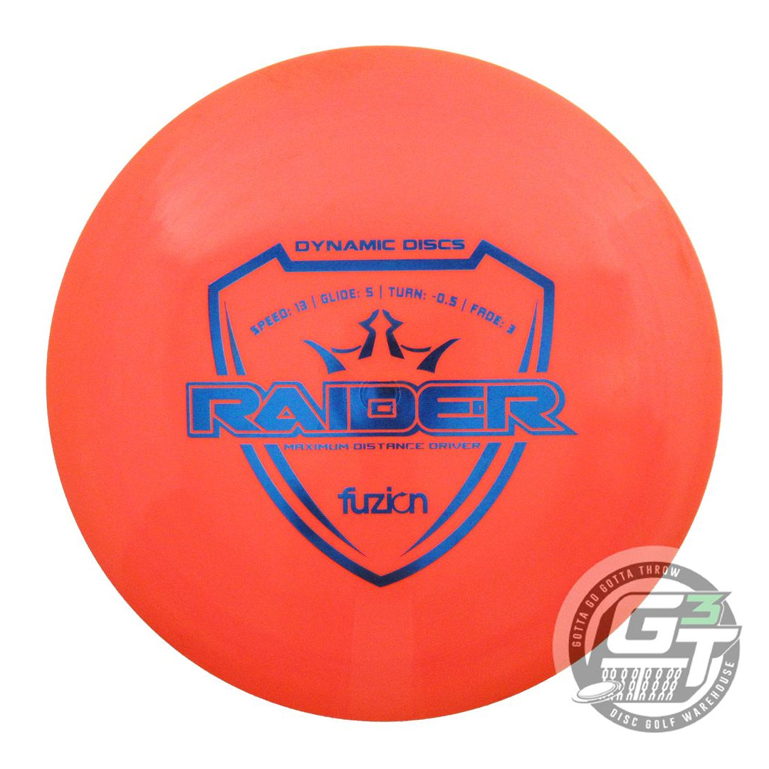 USED Dynamic Discs Fuzion Raider 175g Orange Blue Foil Distance Driver Golf Disc