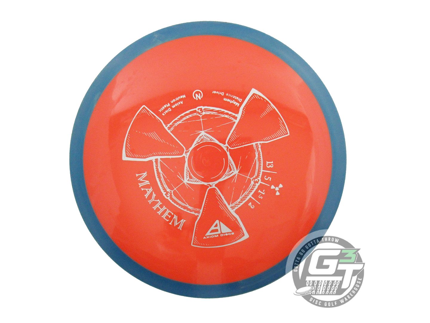 USED Axiom Discs Neutron Insanity 172g Orange Blue Rim Distance Driver Golf Disc