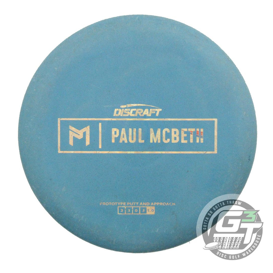 USED Discraft PROTO Rubber Blend Kratos 174g Blue Gold Shatter Putter Golf Disc