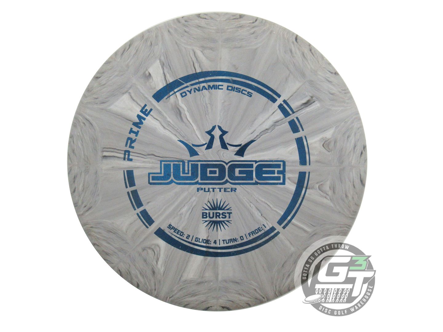USED Dynamic Discs Prime Burst Judge 175g Gray Blue Foil Putter Golf Disc