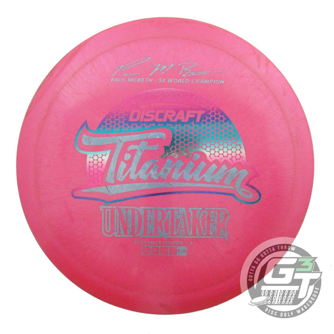 USED Discraft Titanium Undertaker 173g Pink Miami Foil Driver Golf Disc