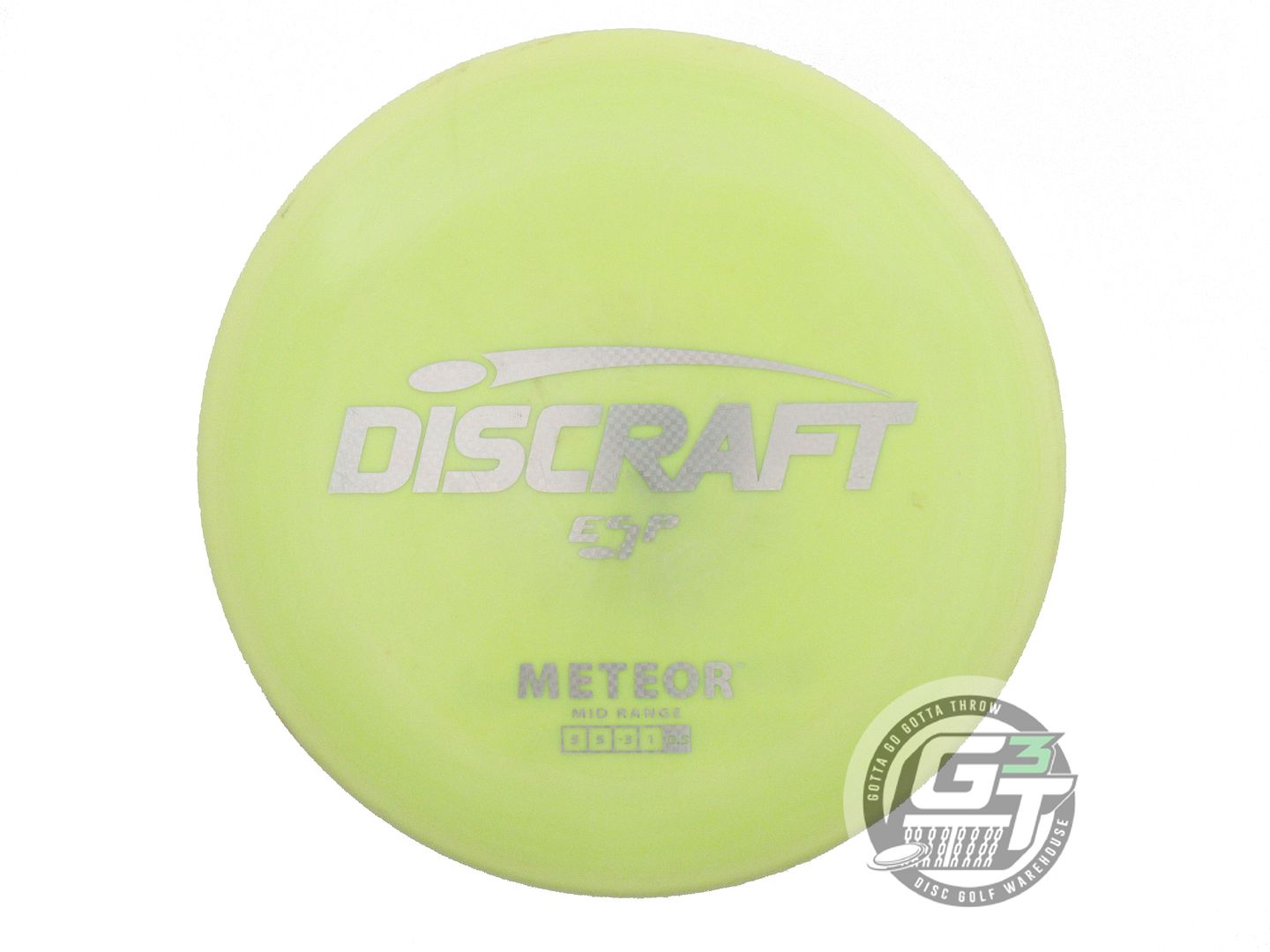 USED Discraft ESP Meteor 179g Yellow Silver Weave Foil Midrange Golf Disc