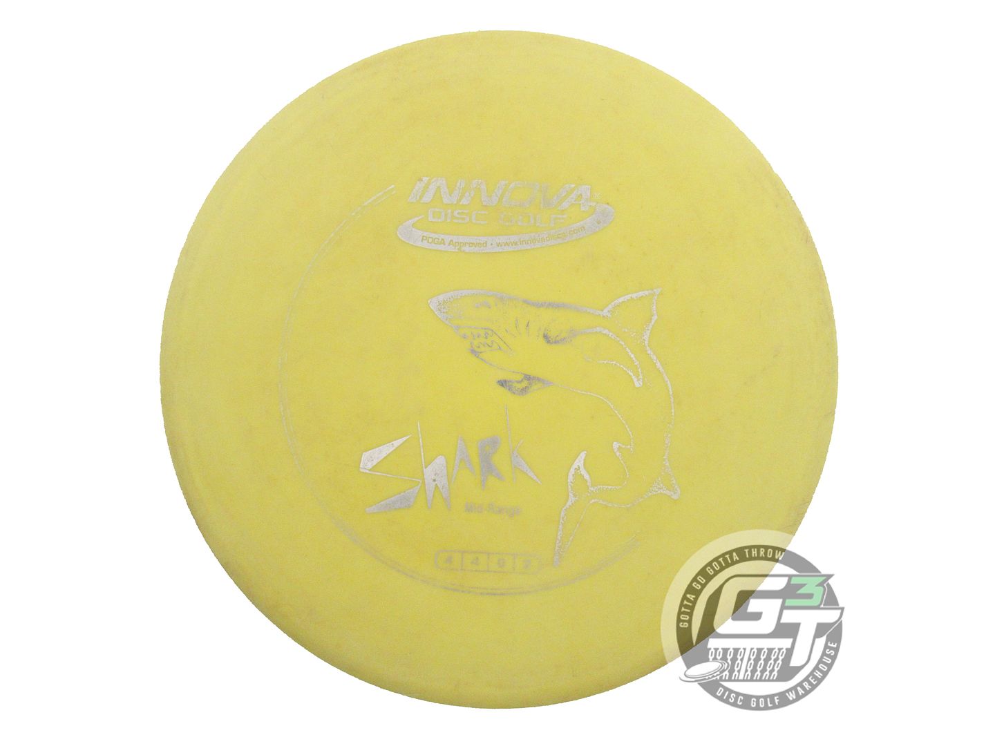 USED Innova DX Shark 180g Yellow Silver Foil Midrange Golf Disc