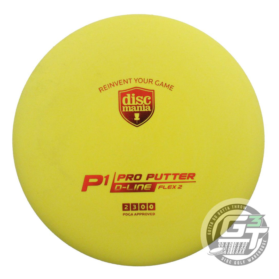 USED DiscMania D-Line Flex 1 P1x 173g Yellow Red Foil Putter Golf Disc