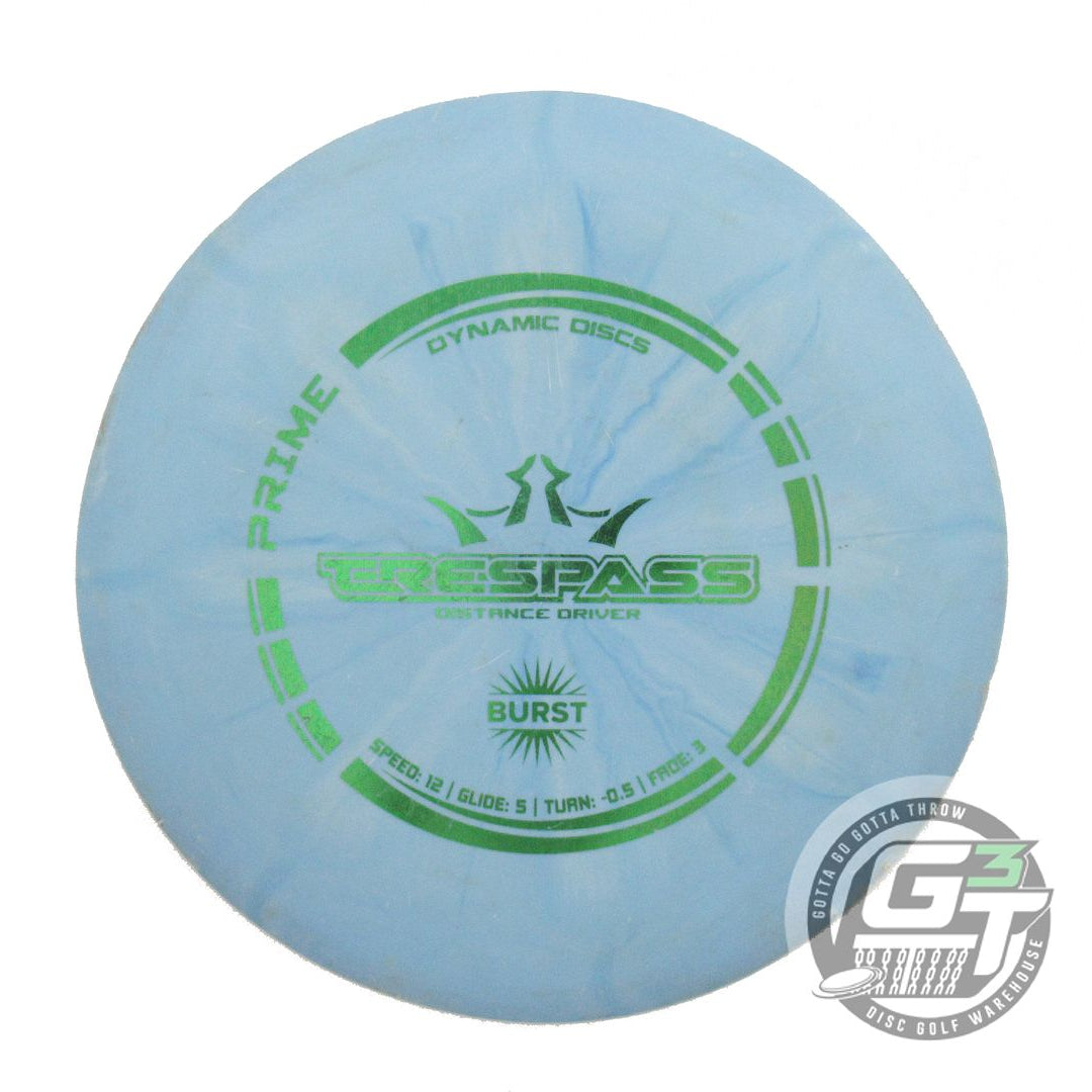 USED Dynamic Discs Prime Burst Trespass 175g Blue Green Foil Driver Golf Disc