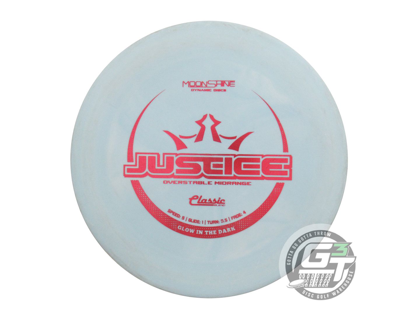 USED Dynamic Discs Moonshine Classic Blend Justice 176g Blue Red A Midrange Disc