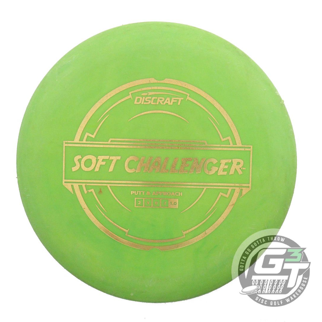 USED Discraft Putter Line Soft Challenger 175g Lime Gold Glitter Putter Disc