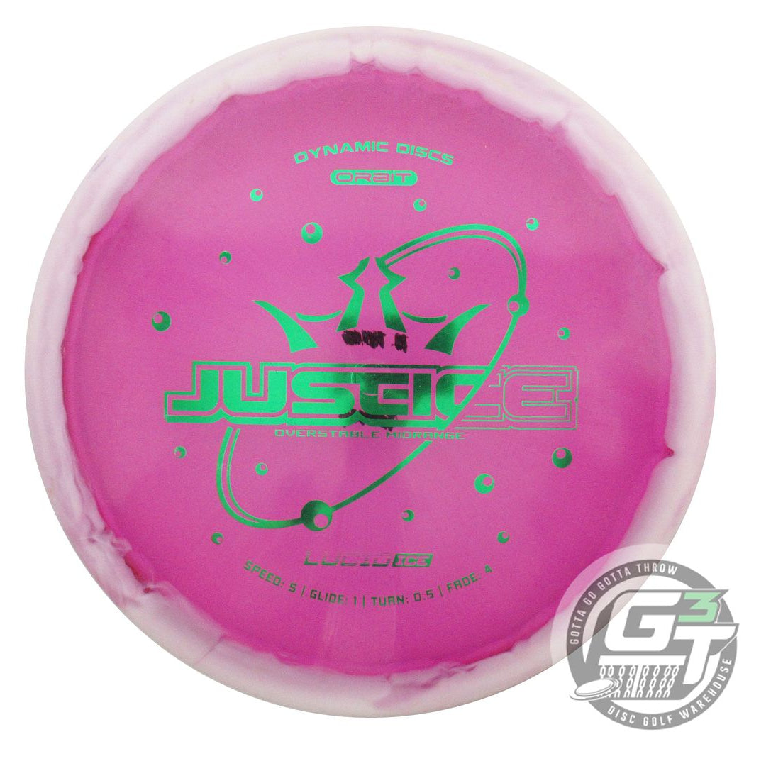 USED Dynamic Discs Lucid Ice Orbit Justice 176g White-Purple Midrange Golf Disc