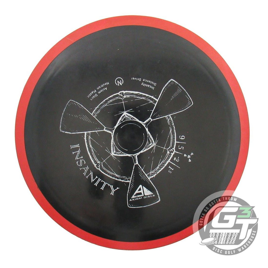 USED Axiom Discs Neutron Insanity 170g Black Red Rim Distance Driver Golf Disc