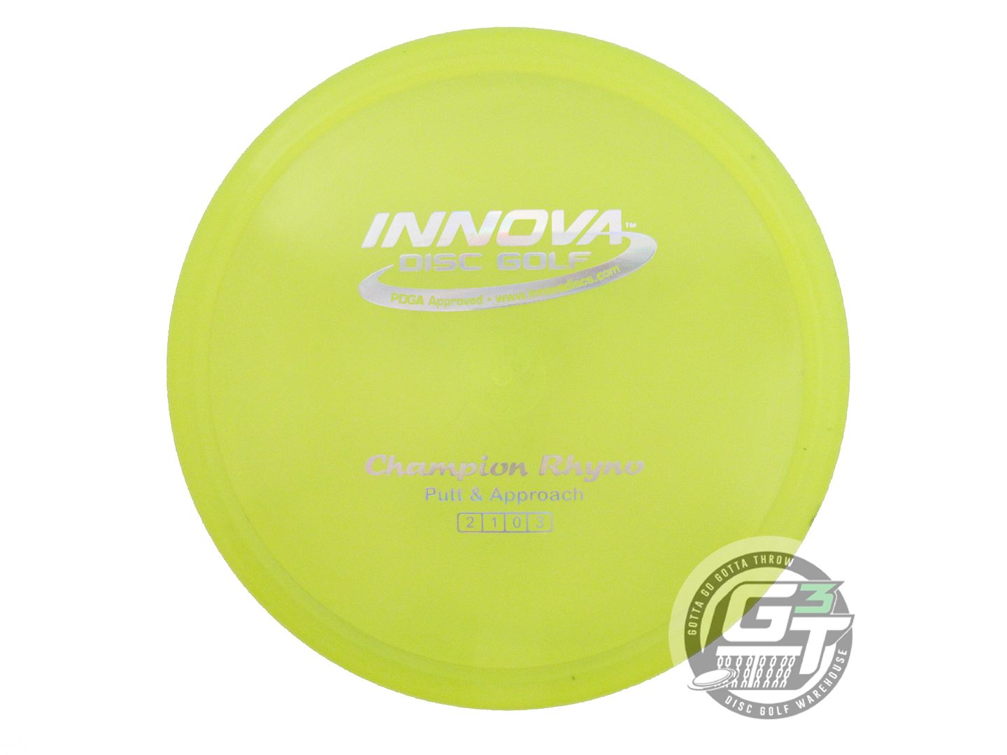 USED Innova Champion Rhyno 170g Yellow Silver Holo Foil Putter Golf Disc