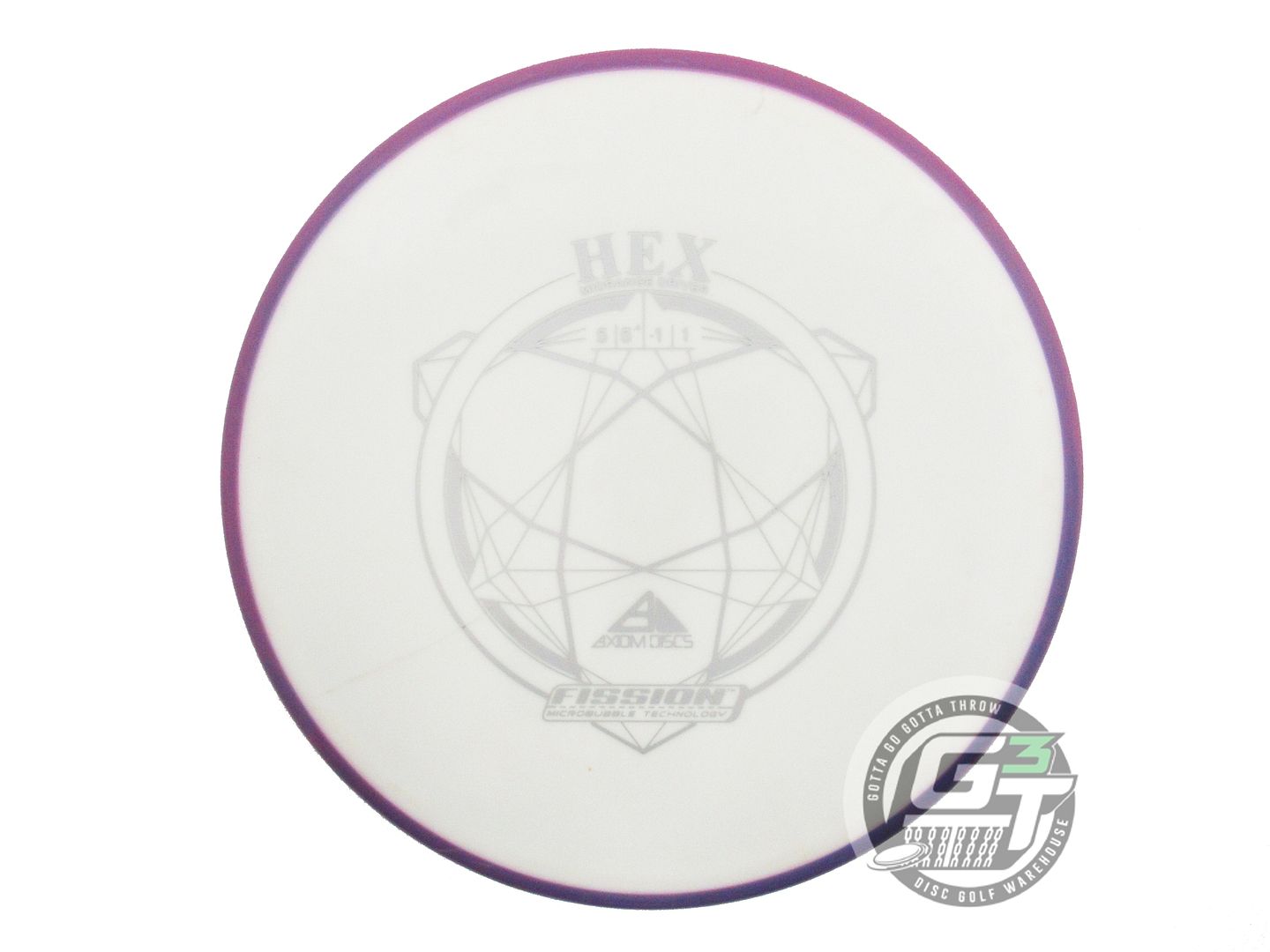 USED Axiom Discs Fission Hex 166g White Purple Rim Midrange Golf Disc