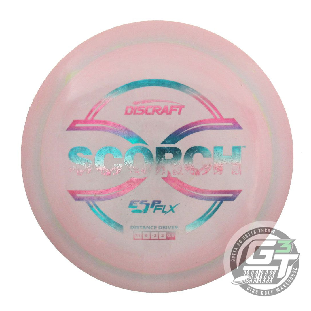 USED Discraft ESP FLX Scorch 172g Pink-Gray Miami Foil Distance Driver Golf Disc
