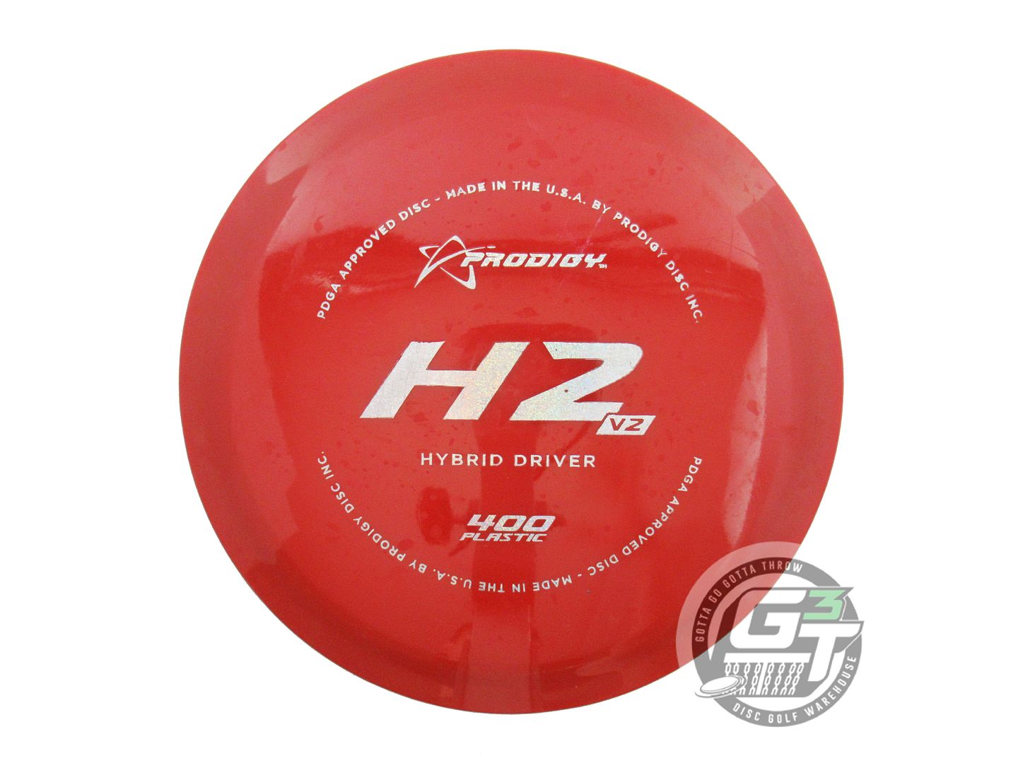 USED Prodigy Discs 400 H2 V2 176g Red Silver Glitter Foil Hybrid Driver Disc