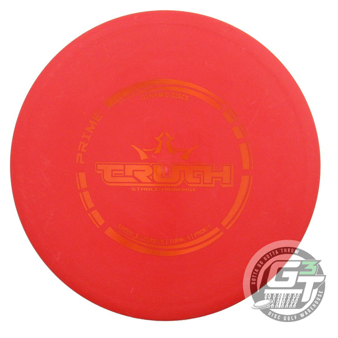 USED Dynamic Discs Prime Truth 169g Red Orange Foil Midrange Golf Disc