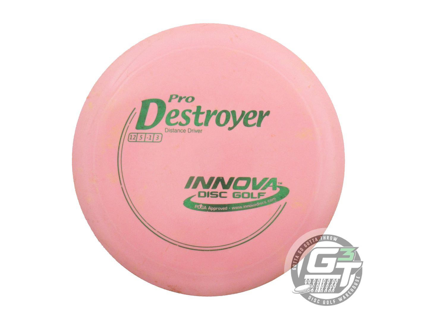 USED Innova Pro Destroyer 172g Pink Green Foil Distance Driver Golf Disc
