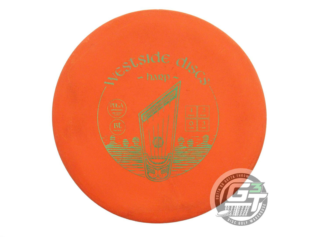 USED Westside Discs BT Medium Harp 173g Orange Green Foil Putter Golf Disc