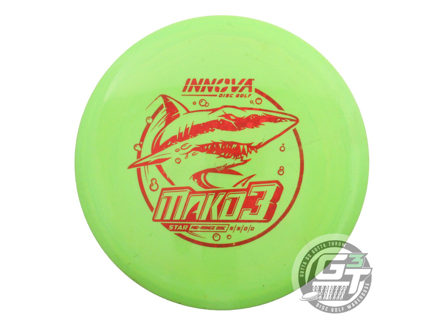 USED Innova Star Mako3 180g Lime Red Shatter Foil Midrange Golf Disc