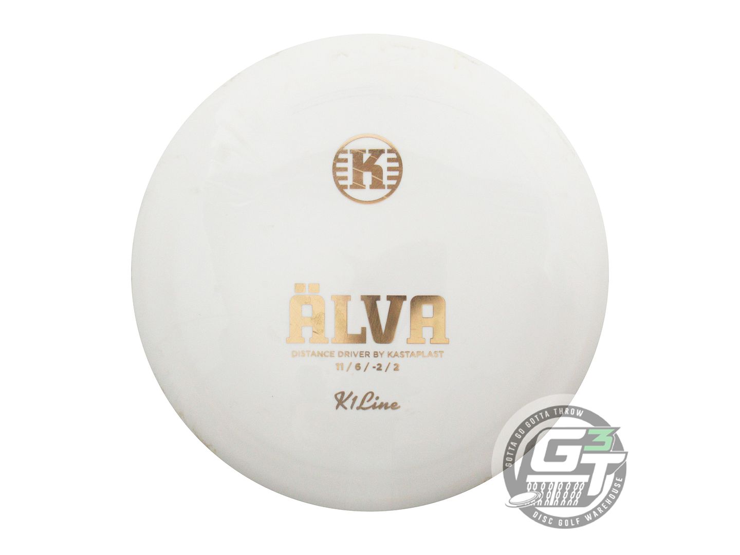 USED Kastaplast K1 Alva 172g White Gold Foil Distance Driver Golf Disc