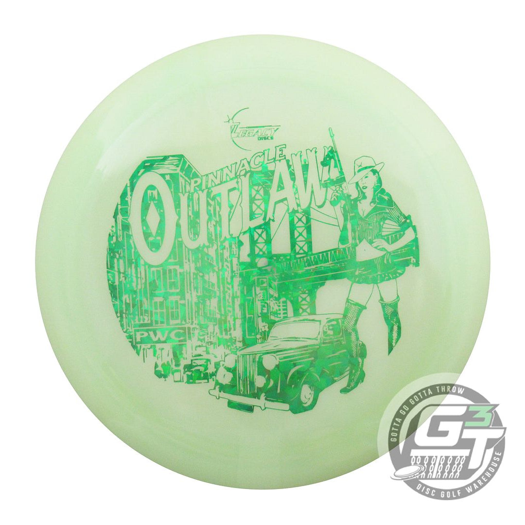 USED Legacy Discs Pinnacle Outlaw 173g Lime Green Shatter Foil Driver Golf Disc