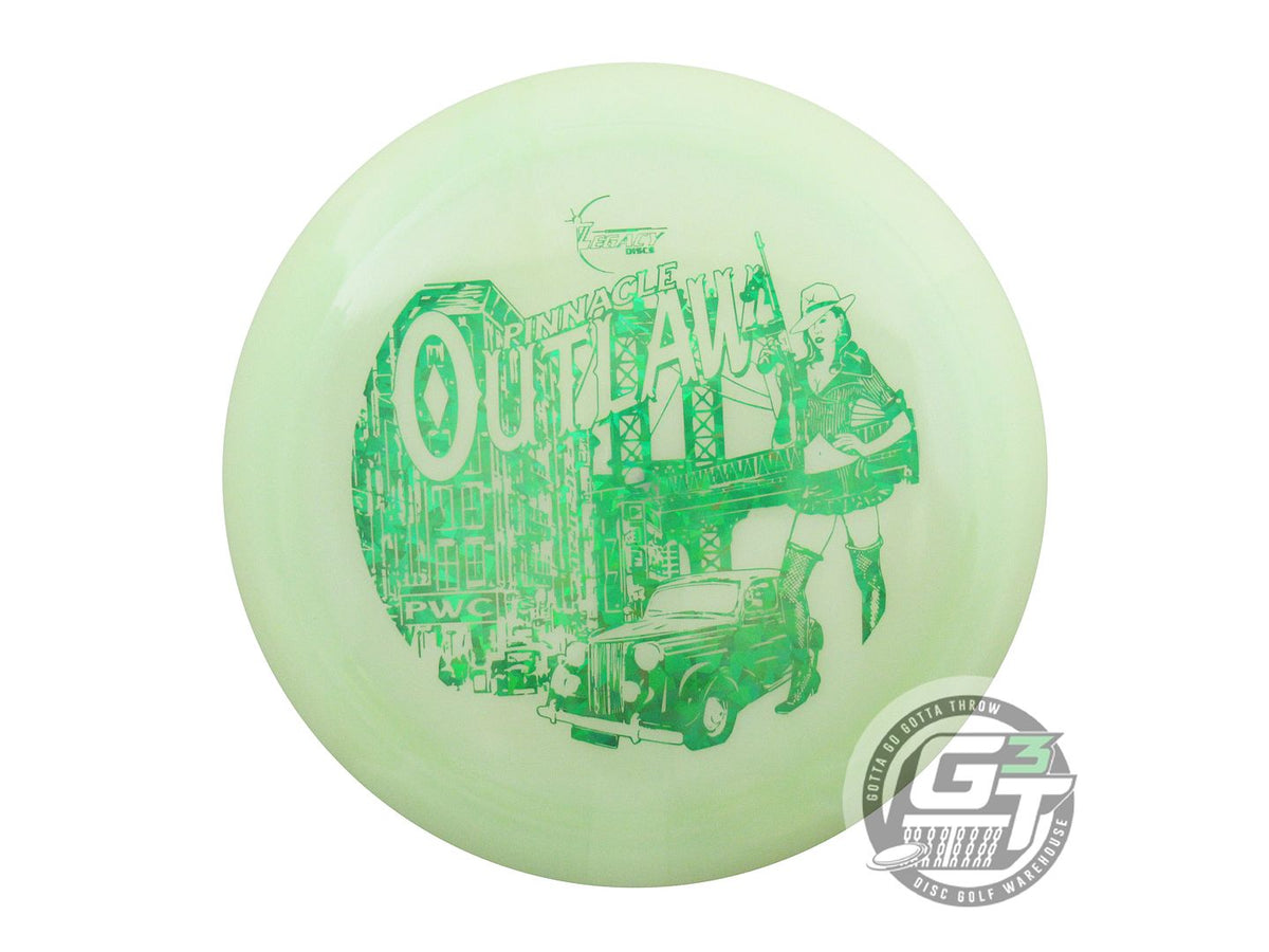 USED Legacy Discs Pinnacle Outlaw 173g Lime Green Shatter Foil Driver Golf Disc
