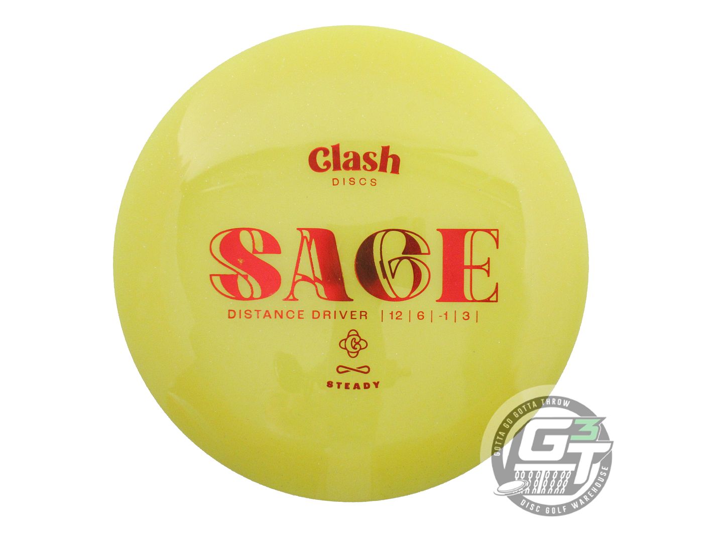 USED Clash Discs Steady Sage 175g Yellow Red Foil Distance Driver Golf Disc