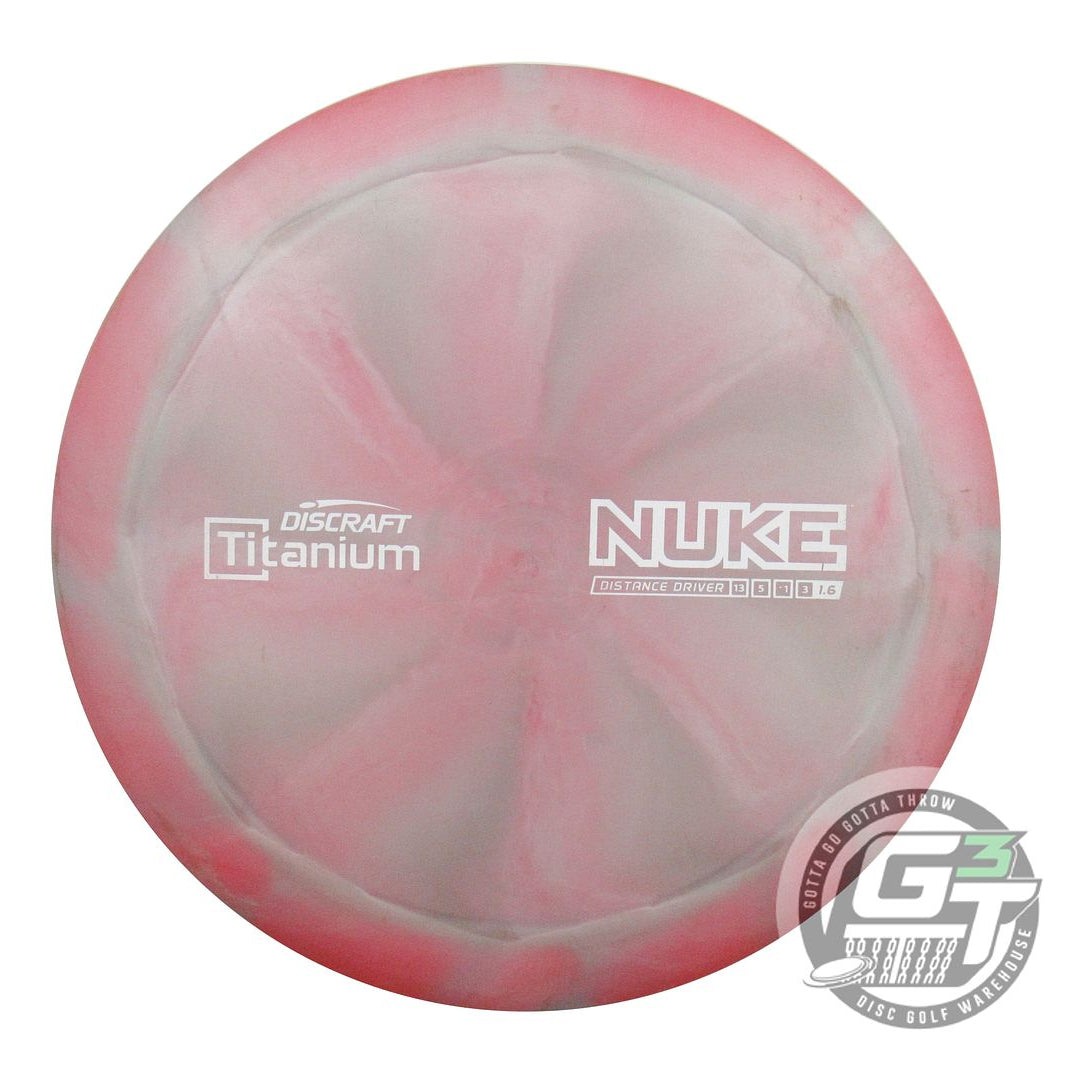 USED Discraft Titanium Nuke 177g Pink-Gray Distance Driver Golf Disc