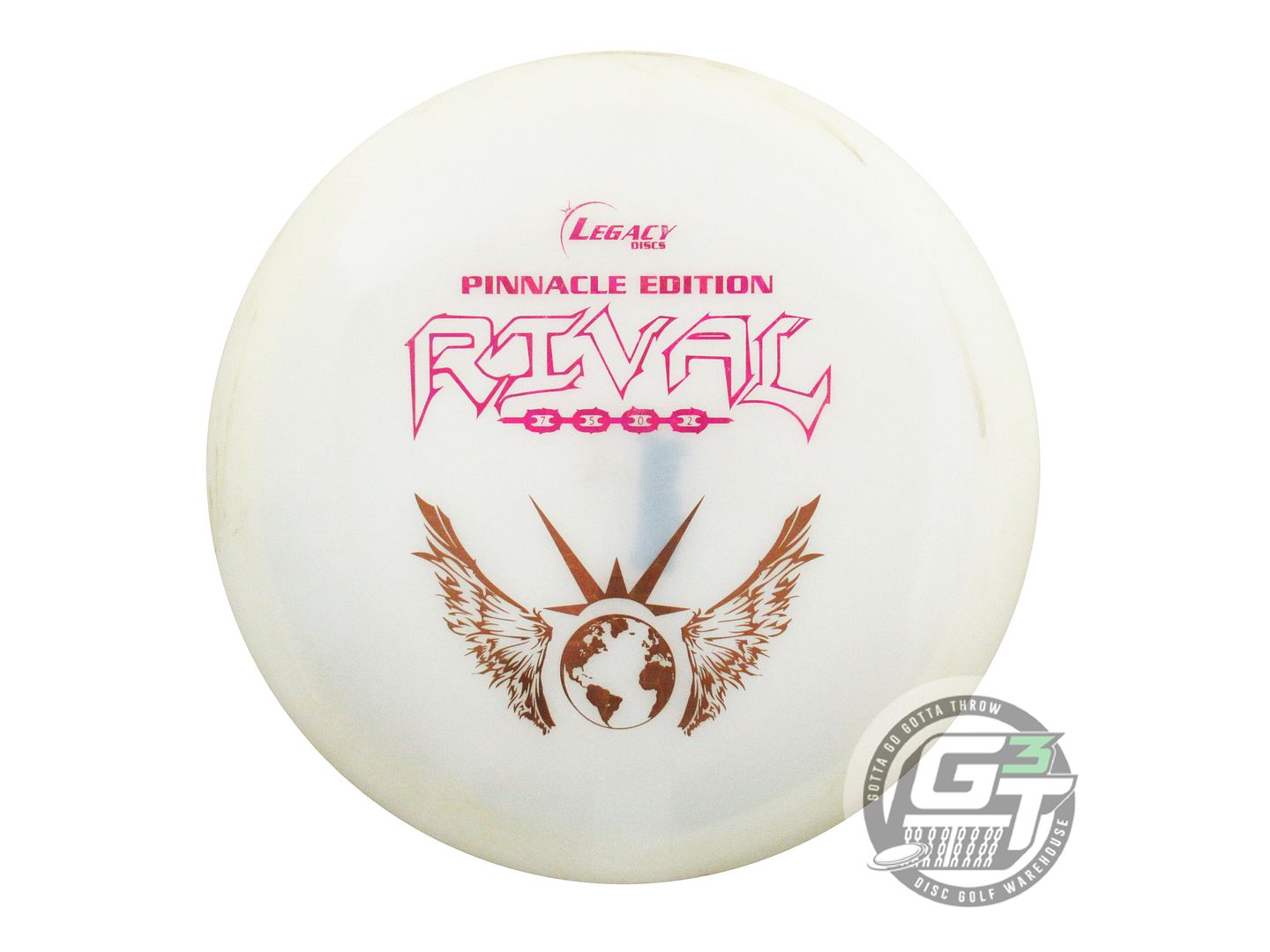 USED Legacy Discs Pinnacle Rival 174g White Pink & Brown Foil Driver Golf Disc