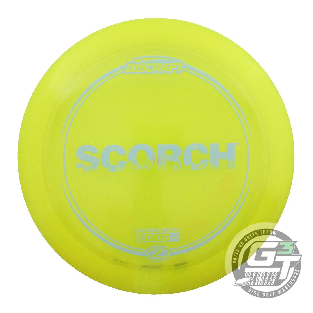 USED Discraft Z Scorch 176g Yellow Sky Blue Stamp Distance Driver Golf Disc