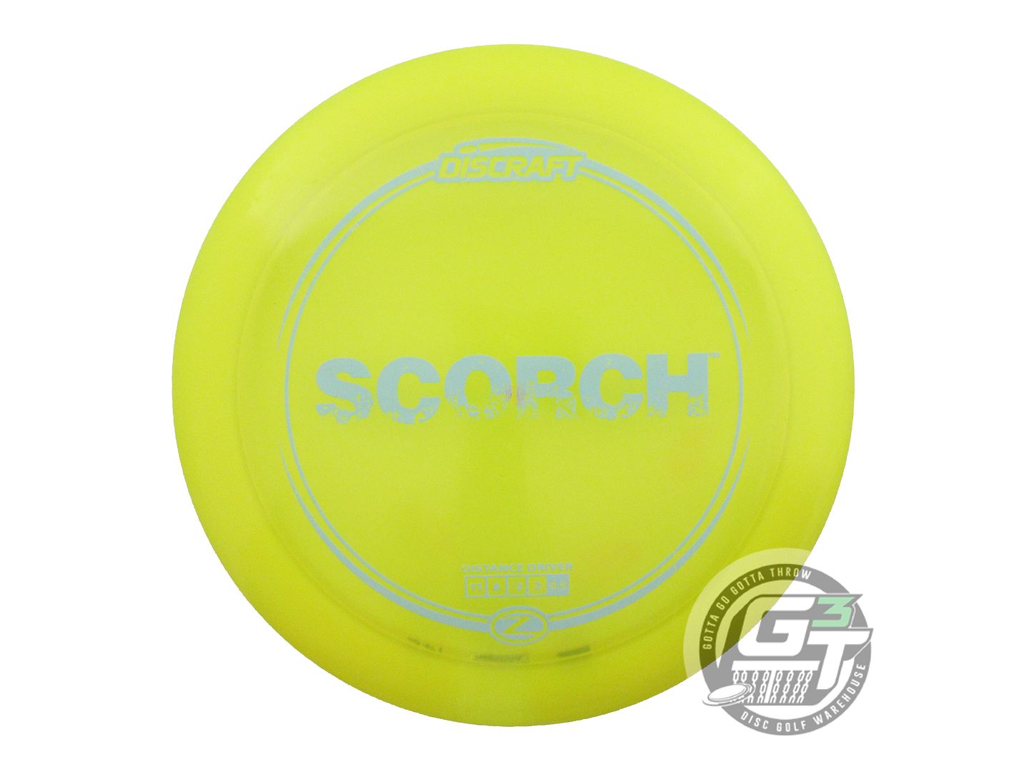 USED Discraft Z Scorch 176g Yellow Sky Blue Stamp Distance Driver Golf Disc