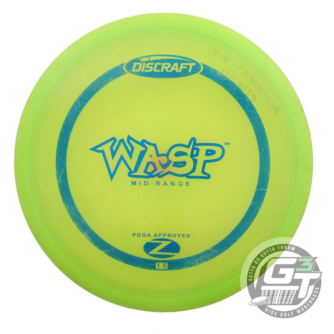 USED Discraft Z Wasp 170g Lime Blue Foil PFN Midrange Golf Disc