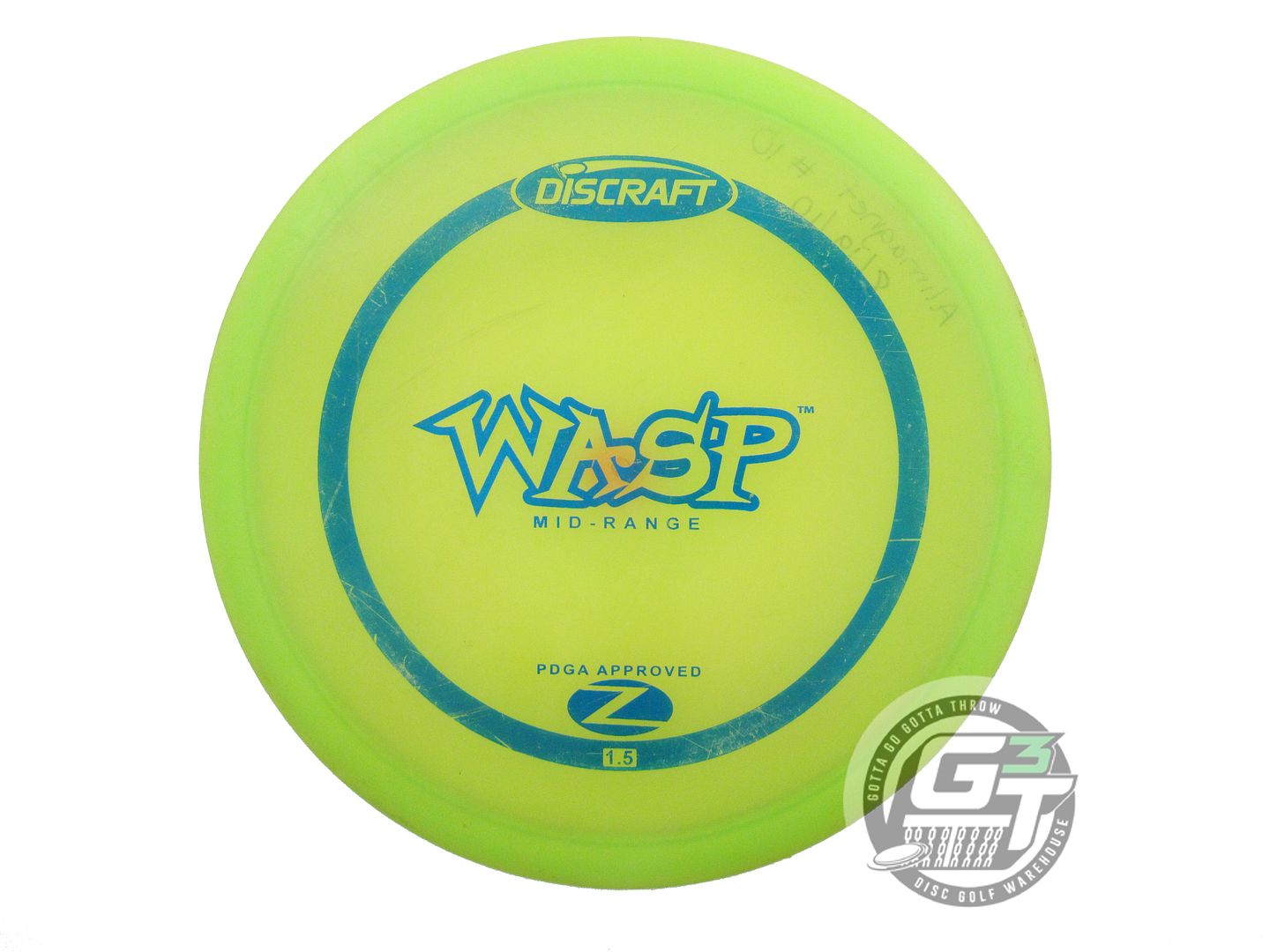 USED Discraft Z Wasp 170g Lime Blue Foil PFN Midrange Golf Disc