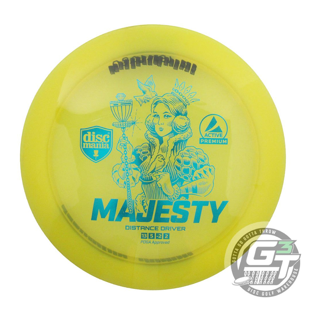 USED DiscMania Active Premium Majesty 176g Yellow Teal Foil Driver Golf Disc