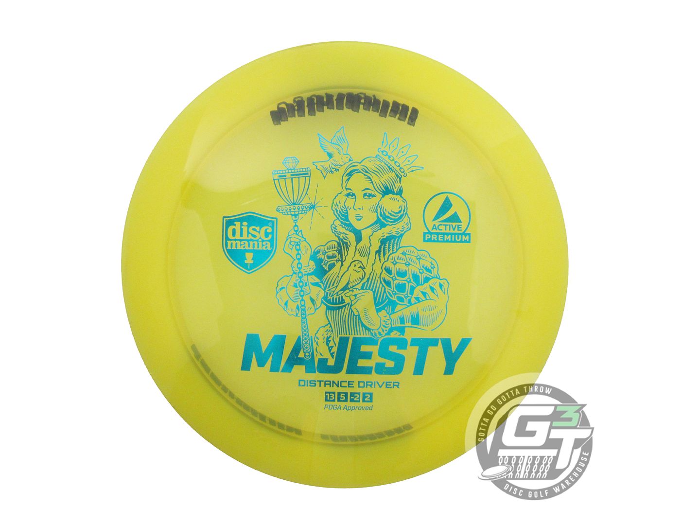 USED DiscMania Active Premium Majesty 176g Yellow Teal Foil Driver Golf Disc