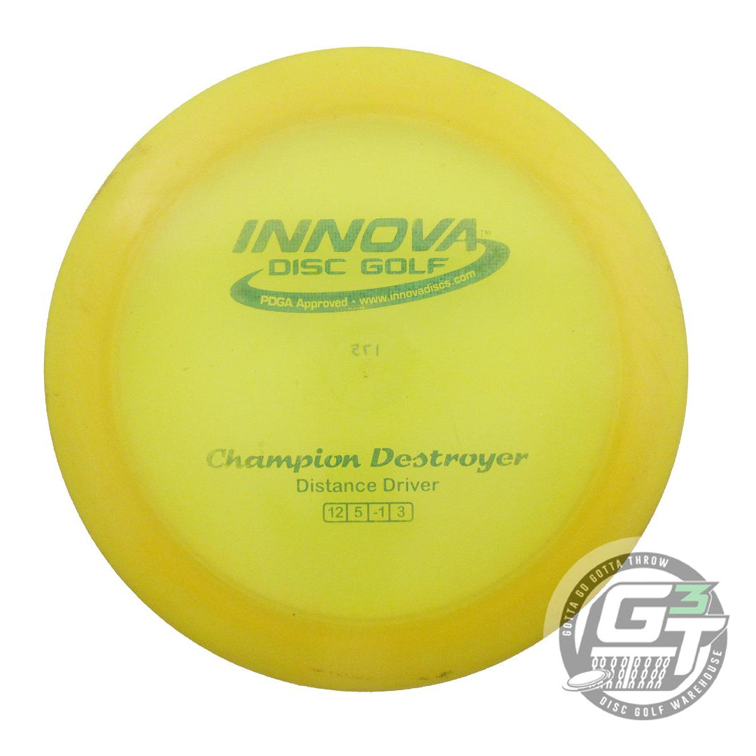 USED Innova Champion Destroyer 175g Yellow Green Matrix Foil Driver Golf Disc