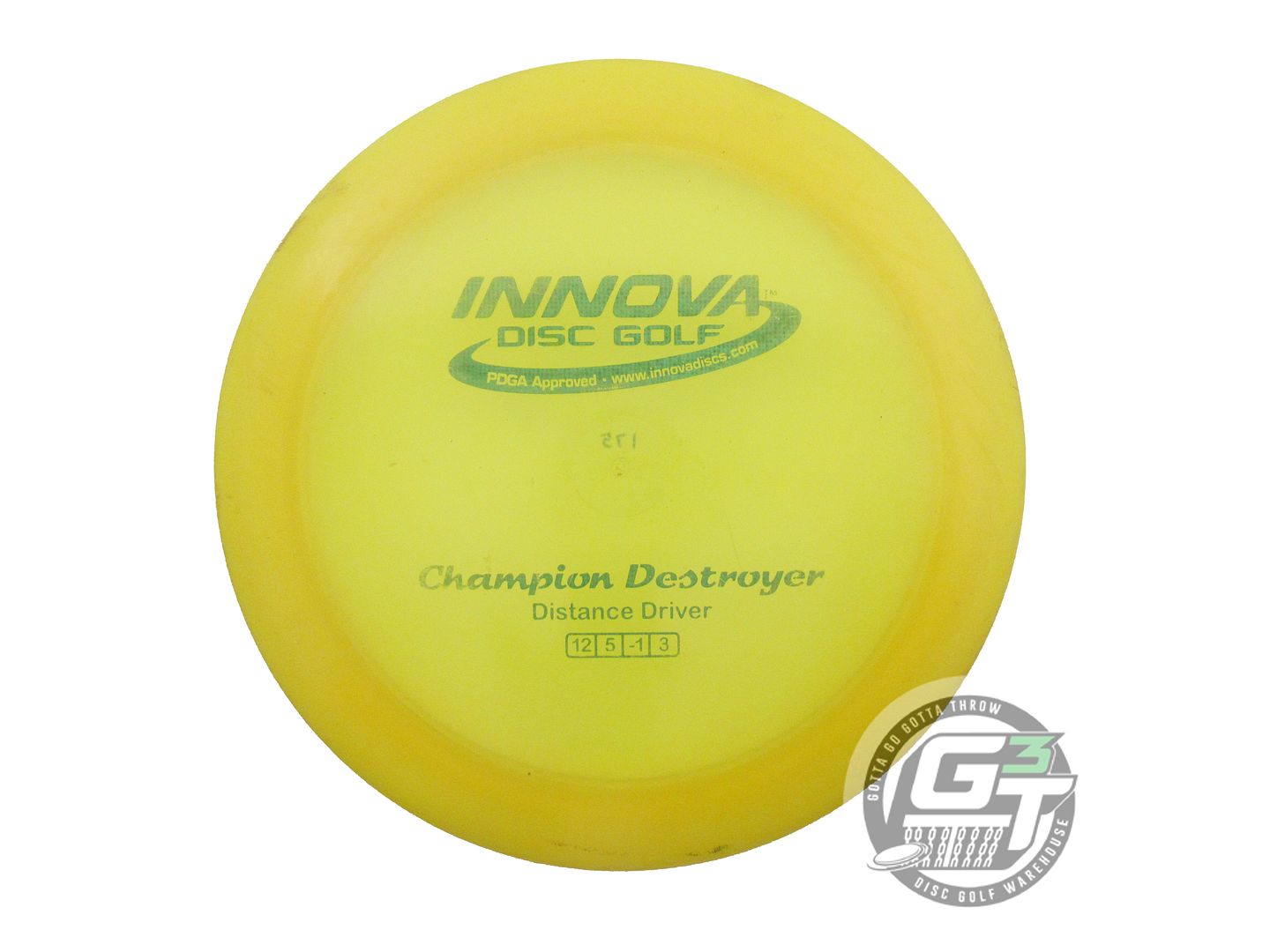 USED Innova Champion Destroyer 175g Yellow Green Matrix Foil Driver Golf Disc