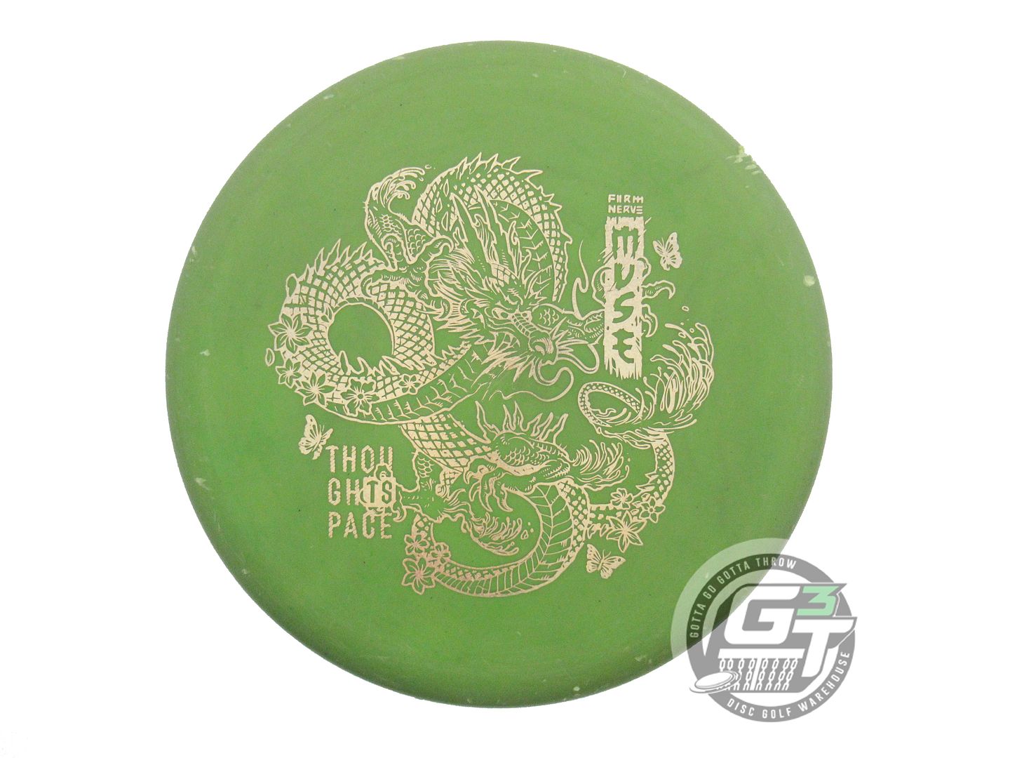 USED Thought Space Nerve Firm Muse 172g Green Gold Glitter Foil Putter Golf Disc