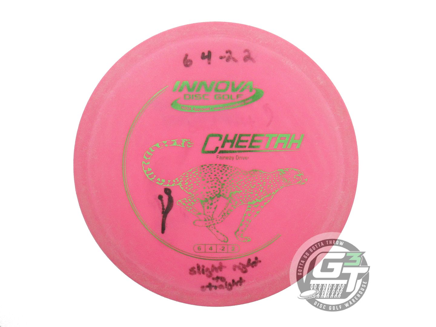 USED Innova DX Cheetah 175g Pink Green Foil Fairway Driver Golf Disc