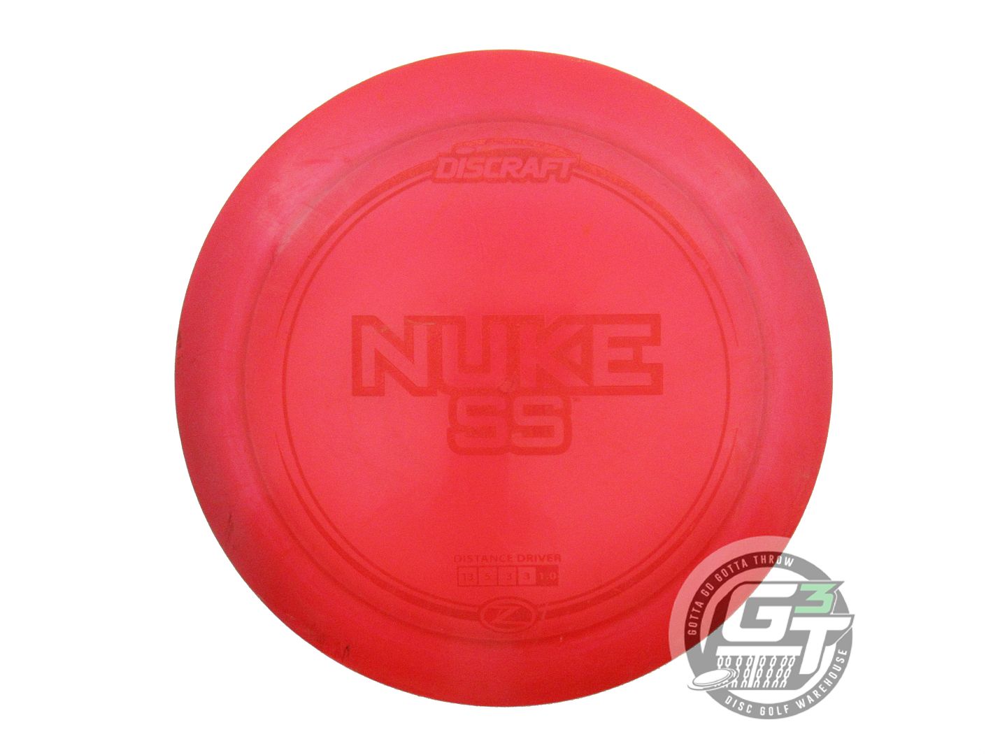 USED Discraft Z Nuke SS 173g Red Red Glitter Foil Distance Driver Golf Disc