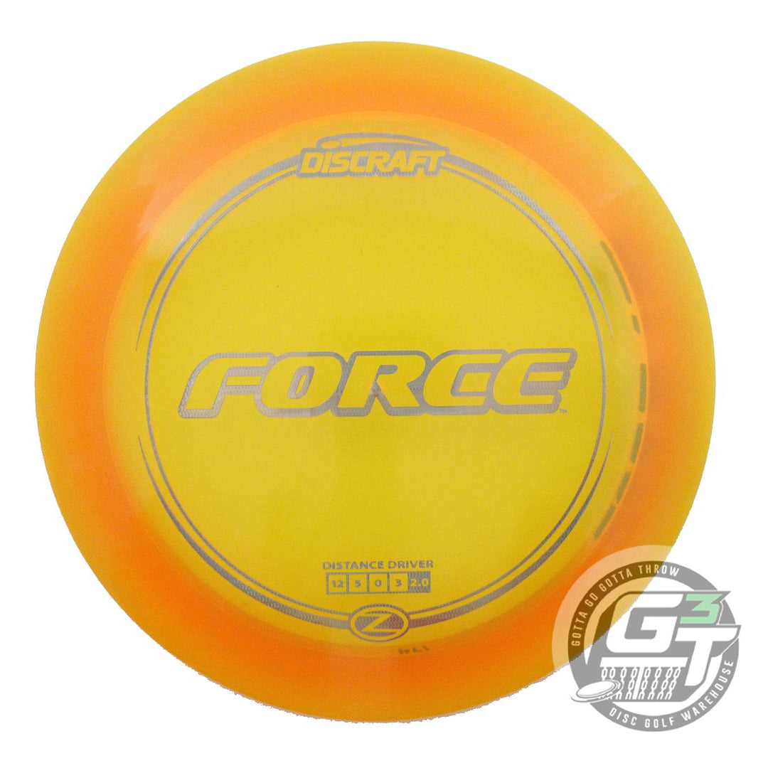 USED Discraft Z Force 174g Marigold Copper Weave Foil Distance Driver Golf Disc