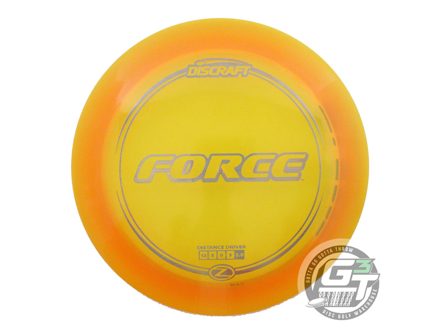 USED Discraft Z Force 174g Marigold Copper Weave Foil Distance Driver Golf Disc