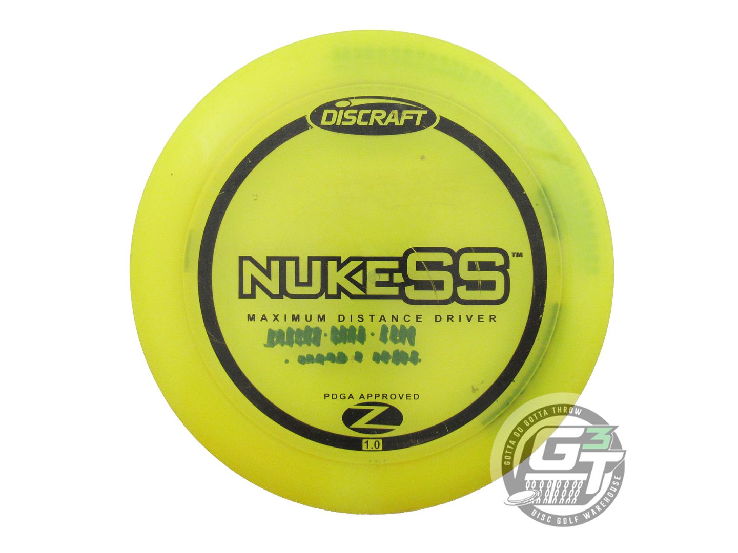 USED Discraft Z Nuke SS 171g Yellow Black Stamp PFN Distance Driver Golf Disc