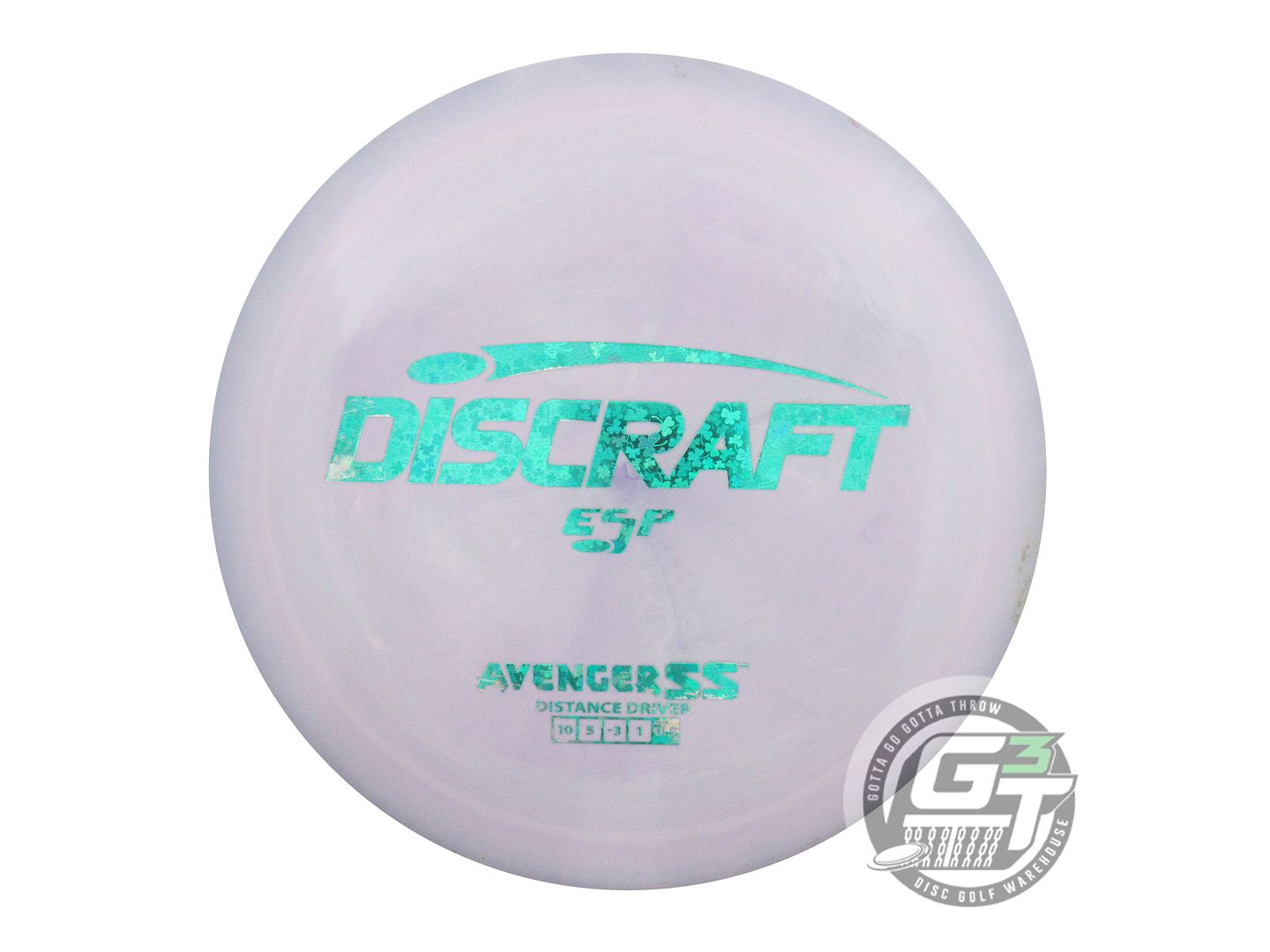 USED Discraft ESP Avenger SS 178g Lilac Shamrock Foil Distance Driver Disc