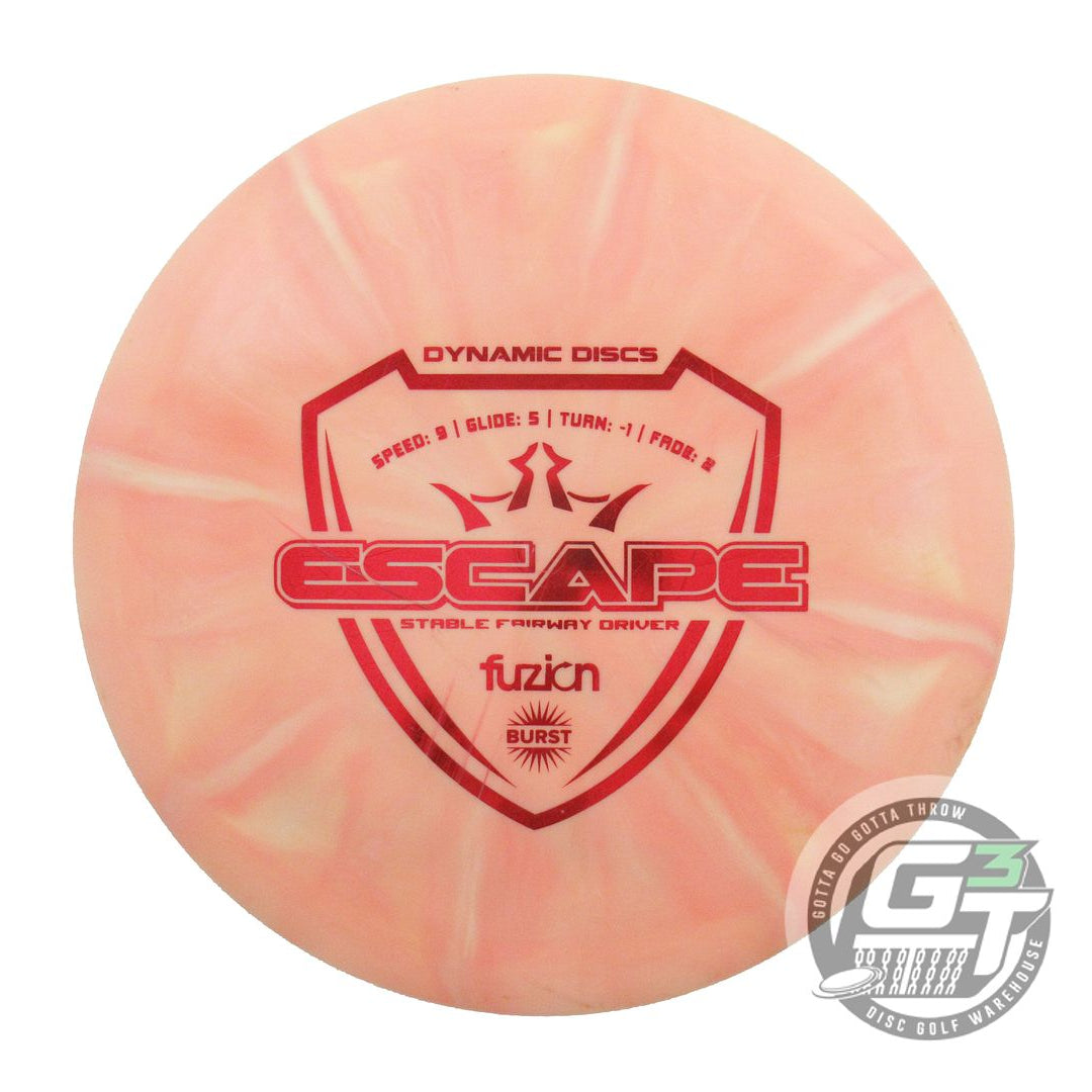 USED Dynamic Discs Fuzion Burst Escape 169g Peach Red Foil Fairway Driver Disc