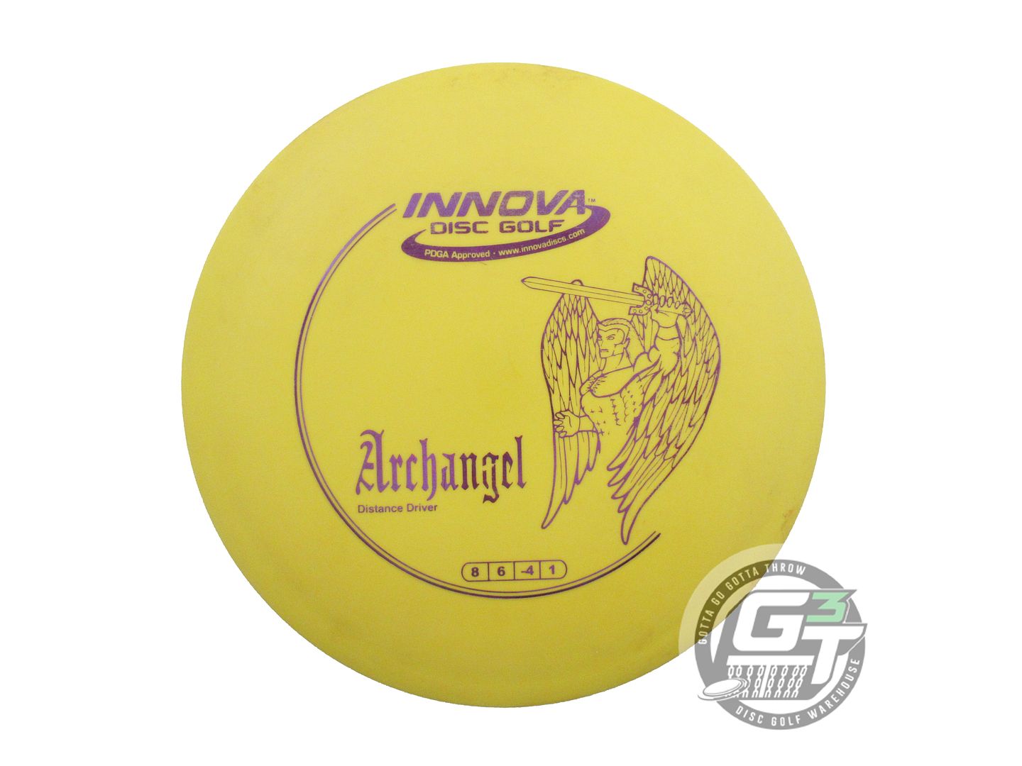 USED Innova DX Archangel 166g Yellow Purple Foil Distance Driver Golf Disc
